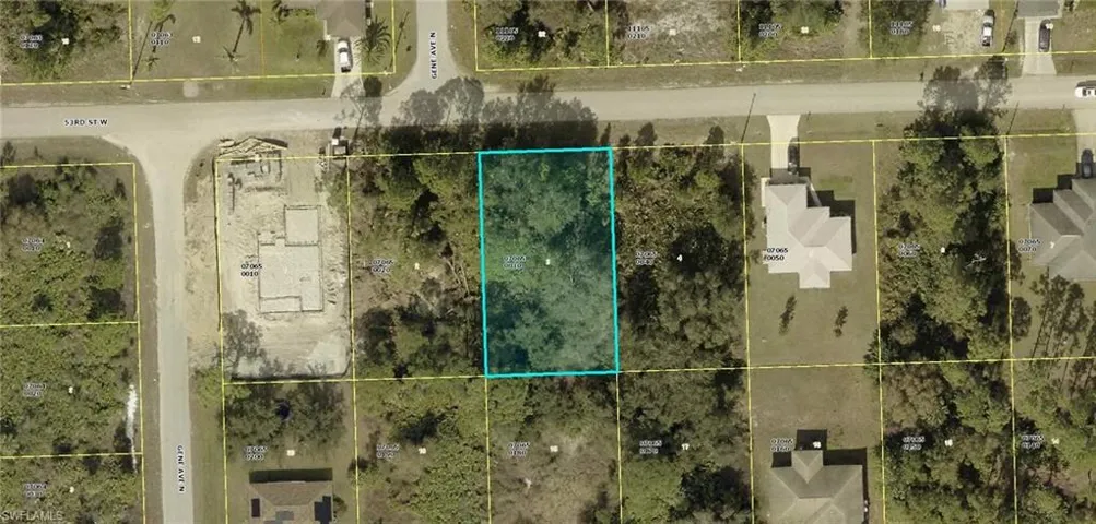 Aerial overview of property's location with property boundaries highlighted