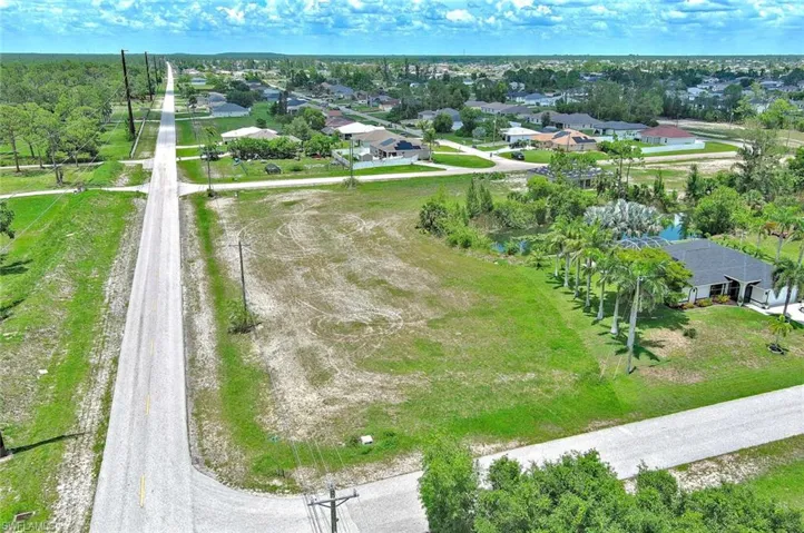 Aerial view of residential area