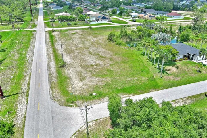Aerial view of residential area