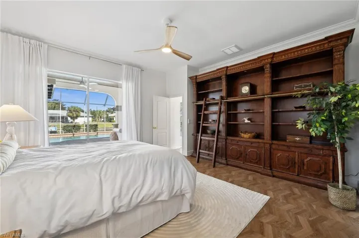 Master Bedroom with Built in Bookcase