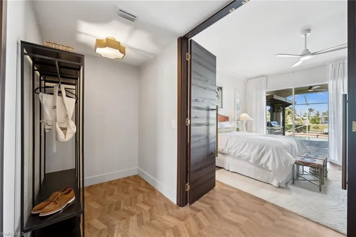 Looking from the Walk in Closet to the Master Bedroom
