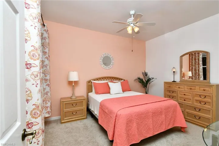 Spacious guest bedroom with walk in closet
