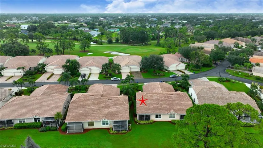 Birds eye view of property from 17th fairway