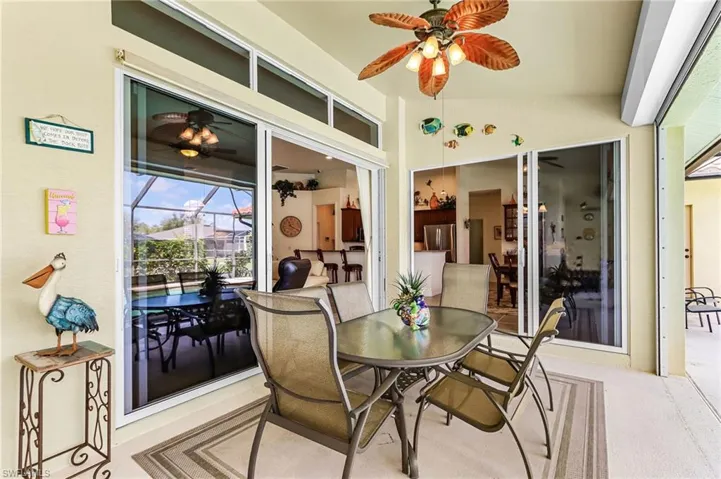 under truss patio with electric roll down shutters