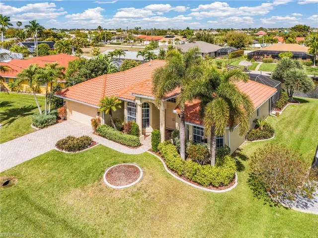 Aerial perspective of suburban area