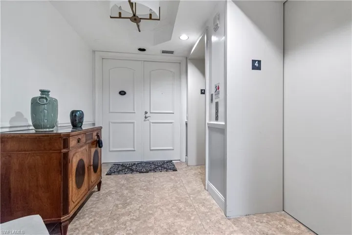 The elevator delivers you to your private foyer