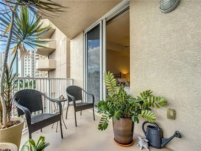 Balcony shared by the guest bedroom and den