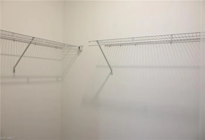 White wire shelving system