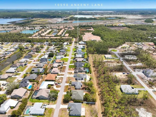 Wide aerial perspective of the community’s layout just minutes from the Gulf beaches.