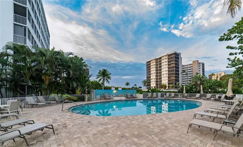 Beautiful pool right next to building