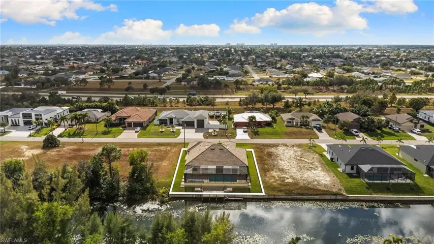 Aerial view of residential area