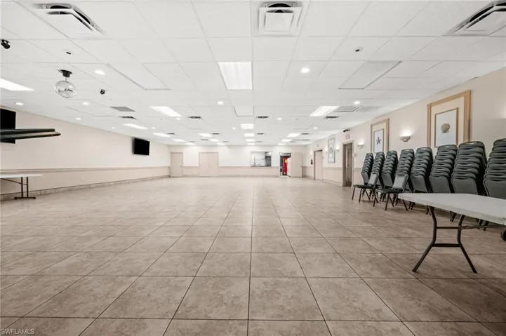 Large Open Hall with Tile Flooring