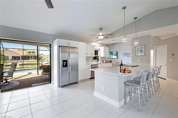 The modern Kitchen is open and bright