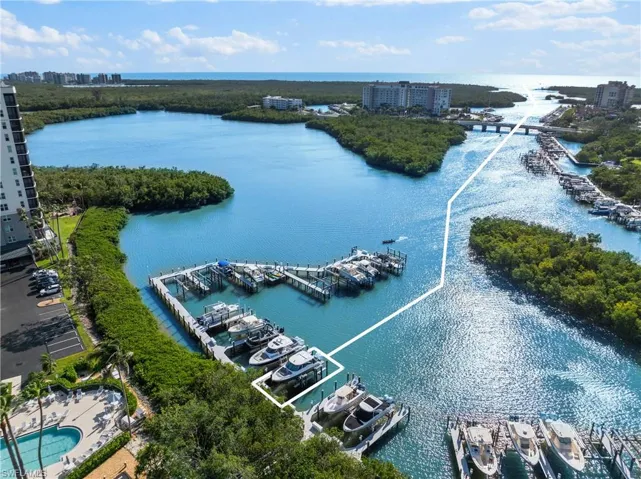 Drone / aerial view featuring a water view and a city view