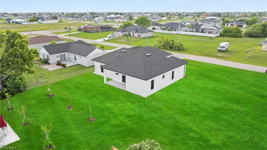 Aerial perspective of suburban area