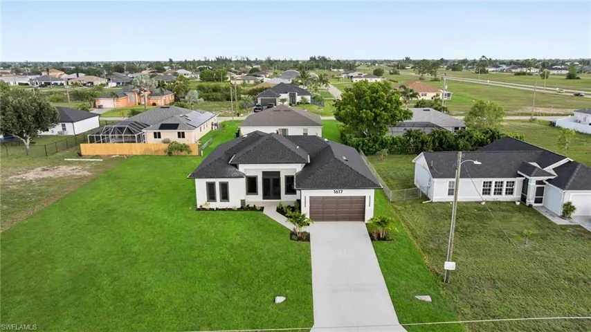 Aerial view of residential area