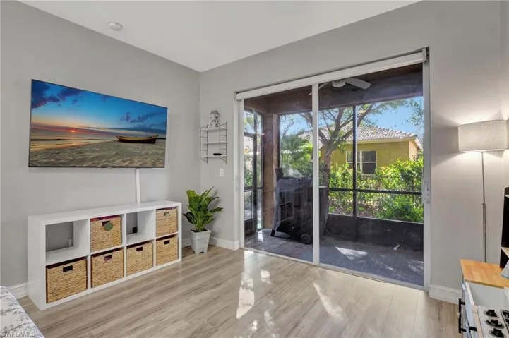 Living room with light or dining area