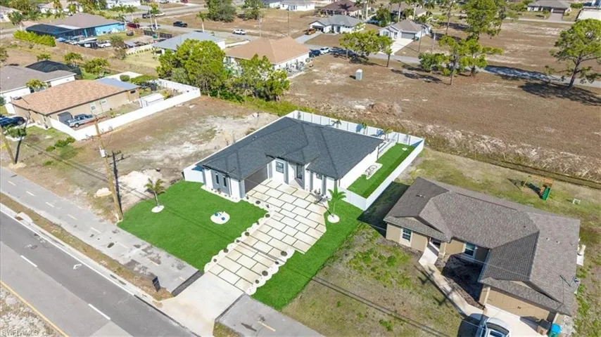 Aerial view of residential area