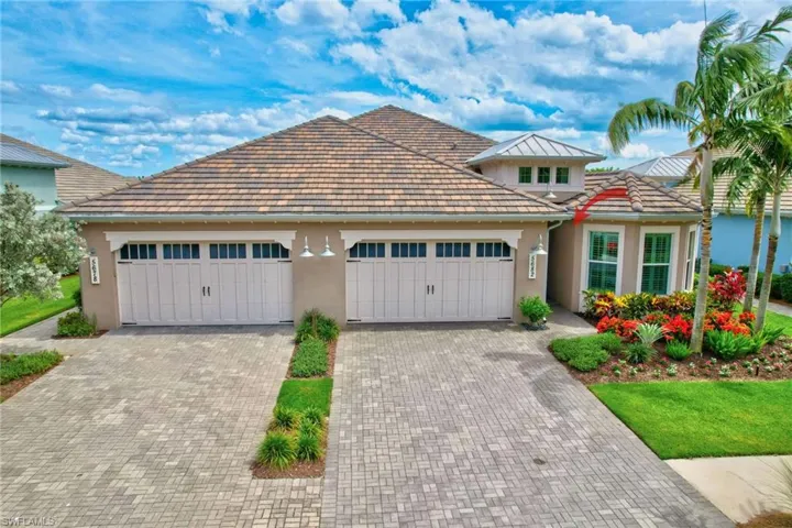 View of front of home with a garage