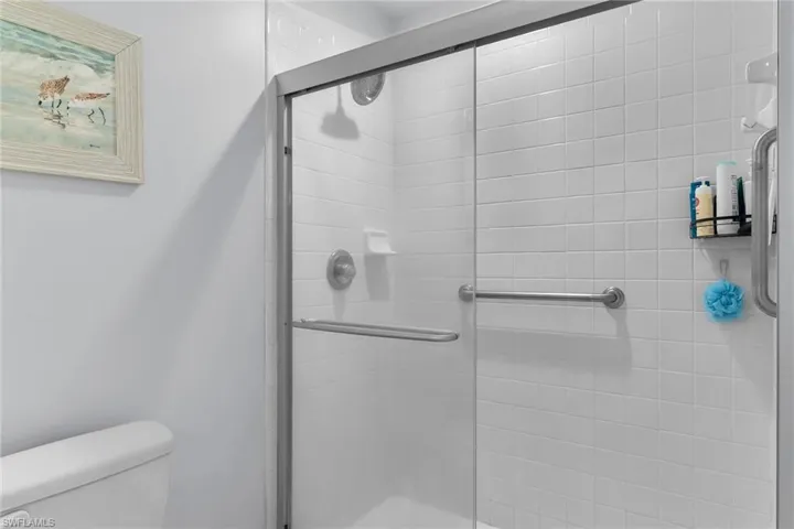 Bathroom featuring a stall shower