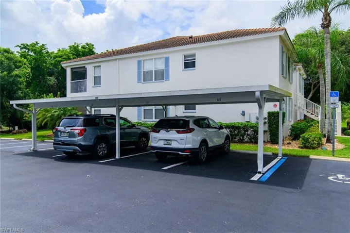 View of covered parking lot