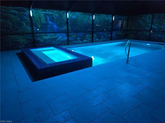Night time by the pool