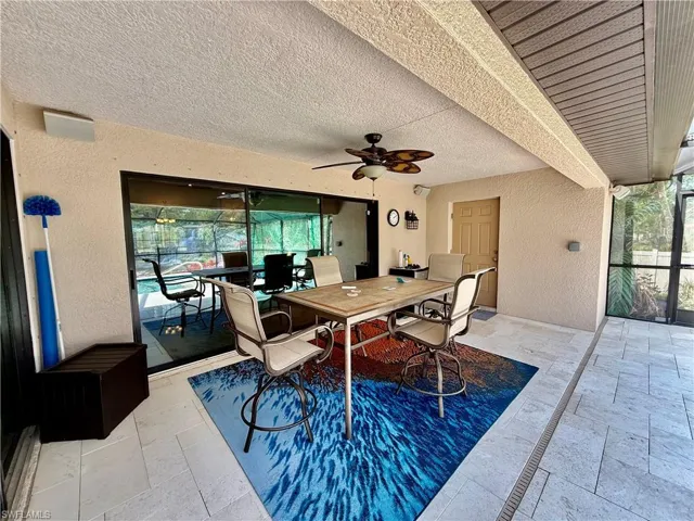 Covered patio by the pool