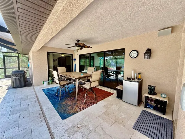 Covered patio by the pool