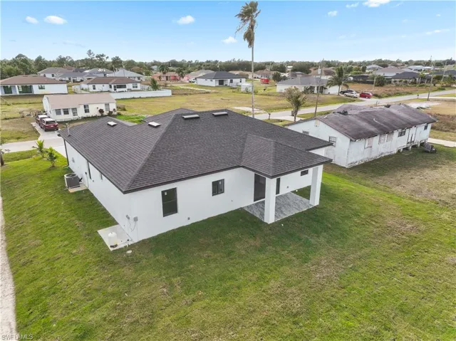 Aerial perspective of suburban area