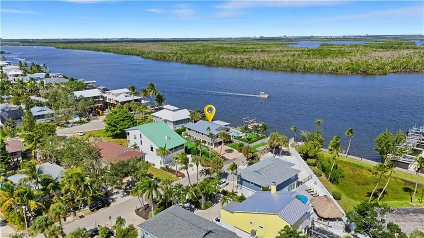 Aerial view of residential area on the bay - Virtually Edited Image