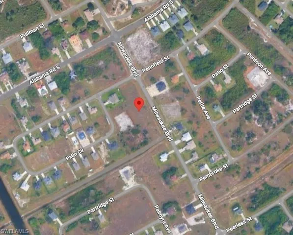 Aerial view of property's location featuring property boundaries highlighted