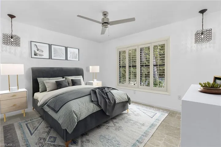 Bedroom with ceiling fan