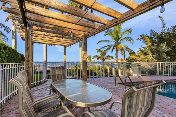 View of patio / terrace featuring a pergola
