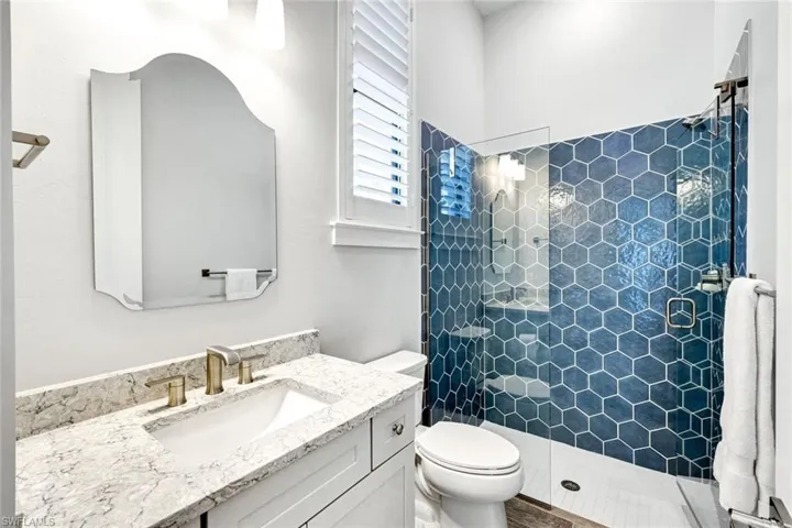 First floor full bath that doubles as the pool bath
