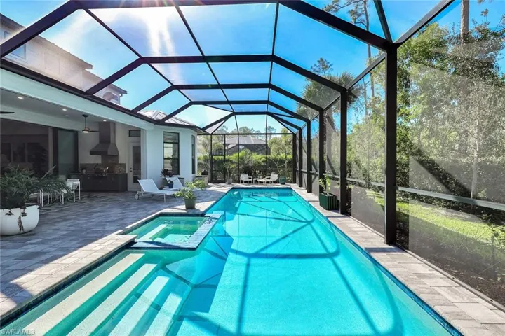 Gas-heated saltwater lap pool and spa