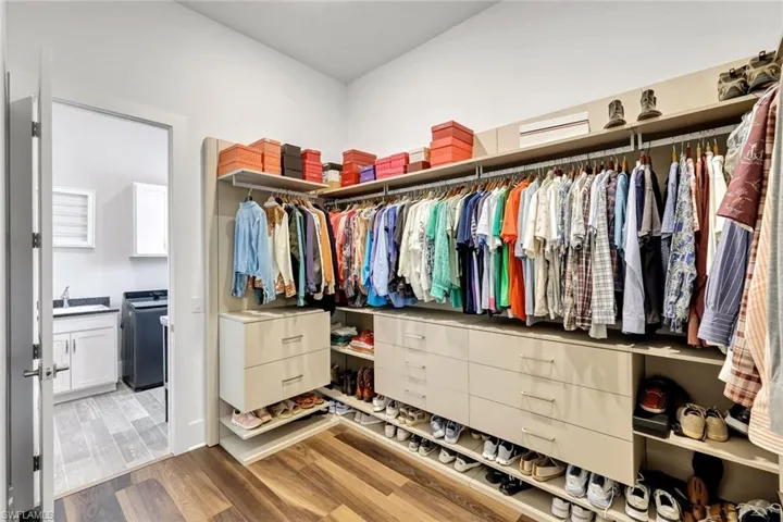 Master closet with direct access to laundry room