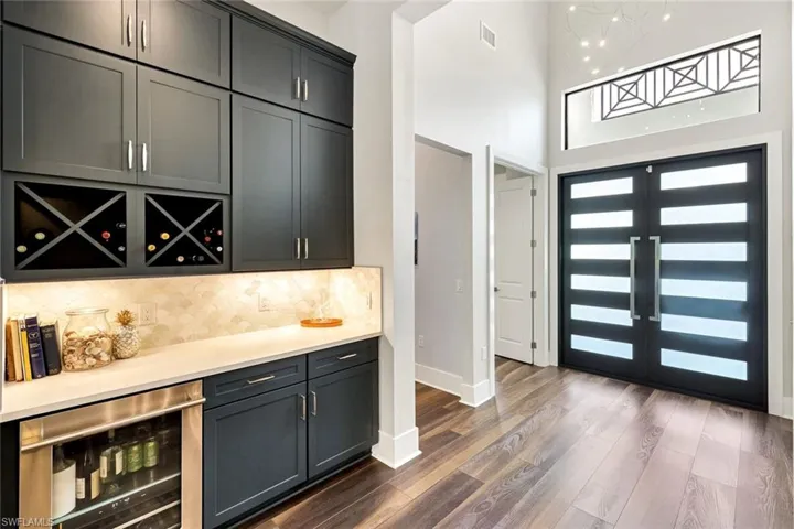 Bar equipped with wine cooler