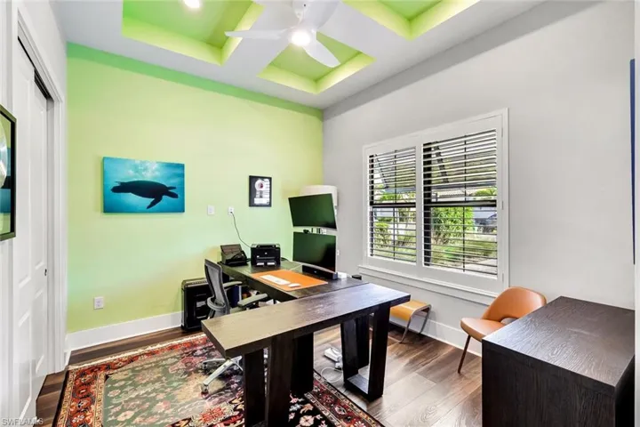 First floor front guest bedroom currently used as an office