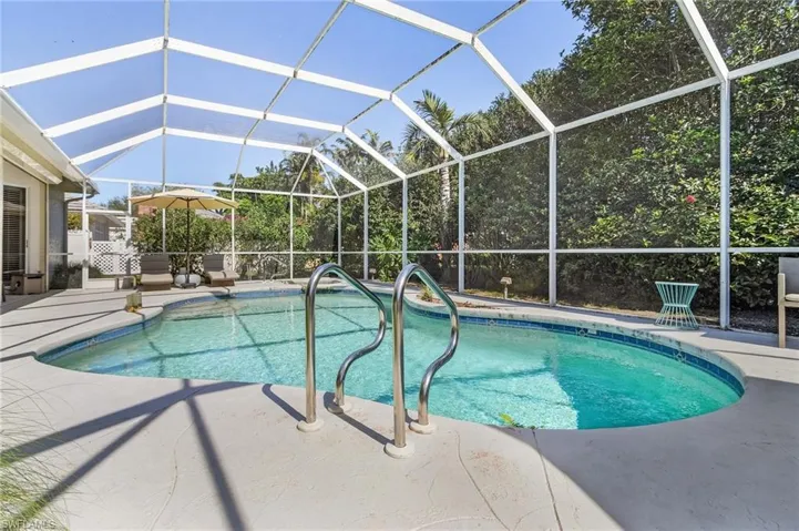 Pool featuring a lanai and a patio