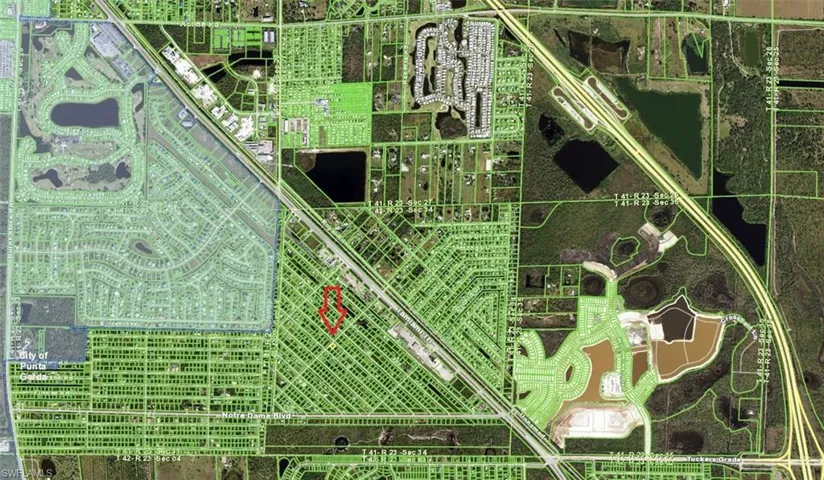 Aerial view of property's location