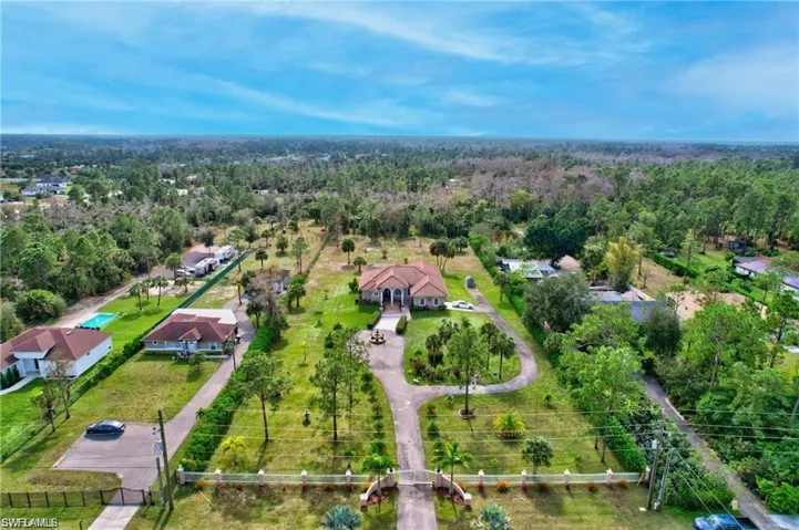 Aerial view with a forest view