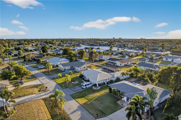 Aerial perspective of suburban area