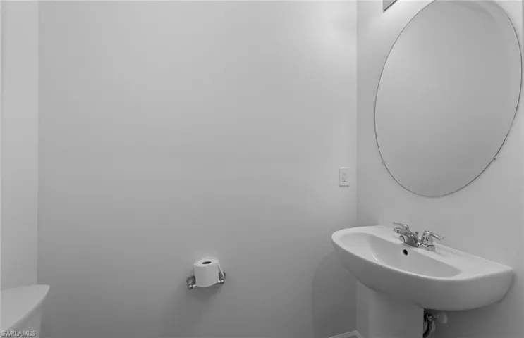 Powder room located on first floor