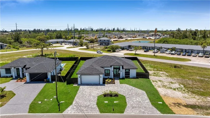 Aerial view of residential area