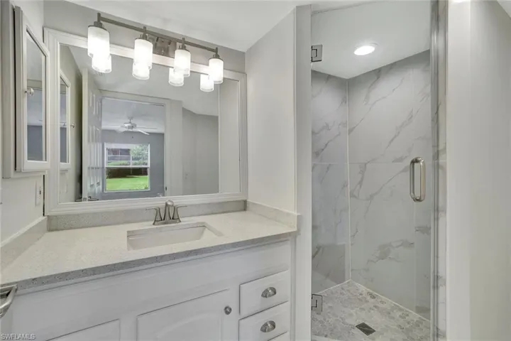 Primary Bath has been refreshed to include seamless shower enclosure