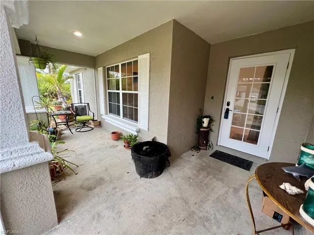 View of screened entry patio.