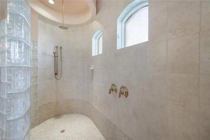 Bathroom with tiled shower