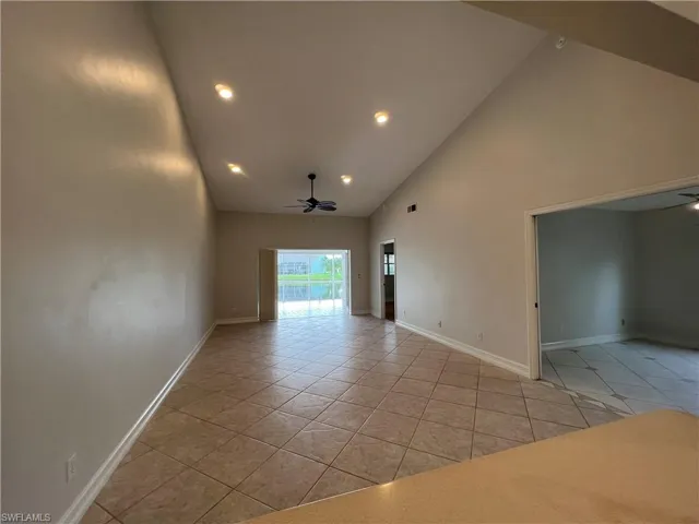 View of Living area and 3rd bedroom/den