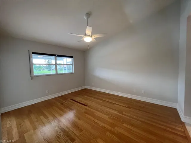 Master bedroom with laminated floors
