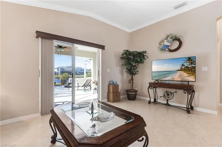 view onto lanai from living room